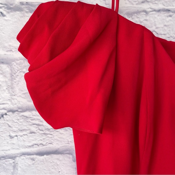 EN FRANCAIS by Huey Waltzer NWT Red Off the Shoulder Cocktail Vntg Dress size 10 - Picture 3 of 7